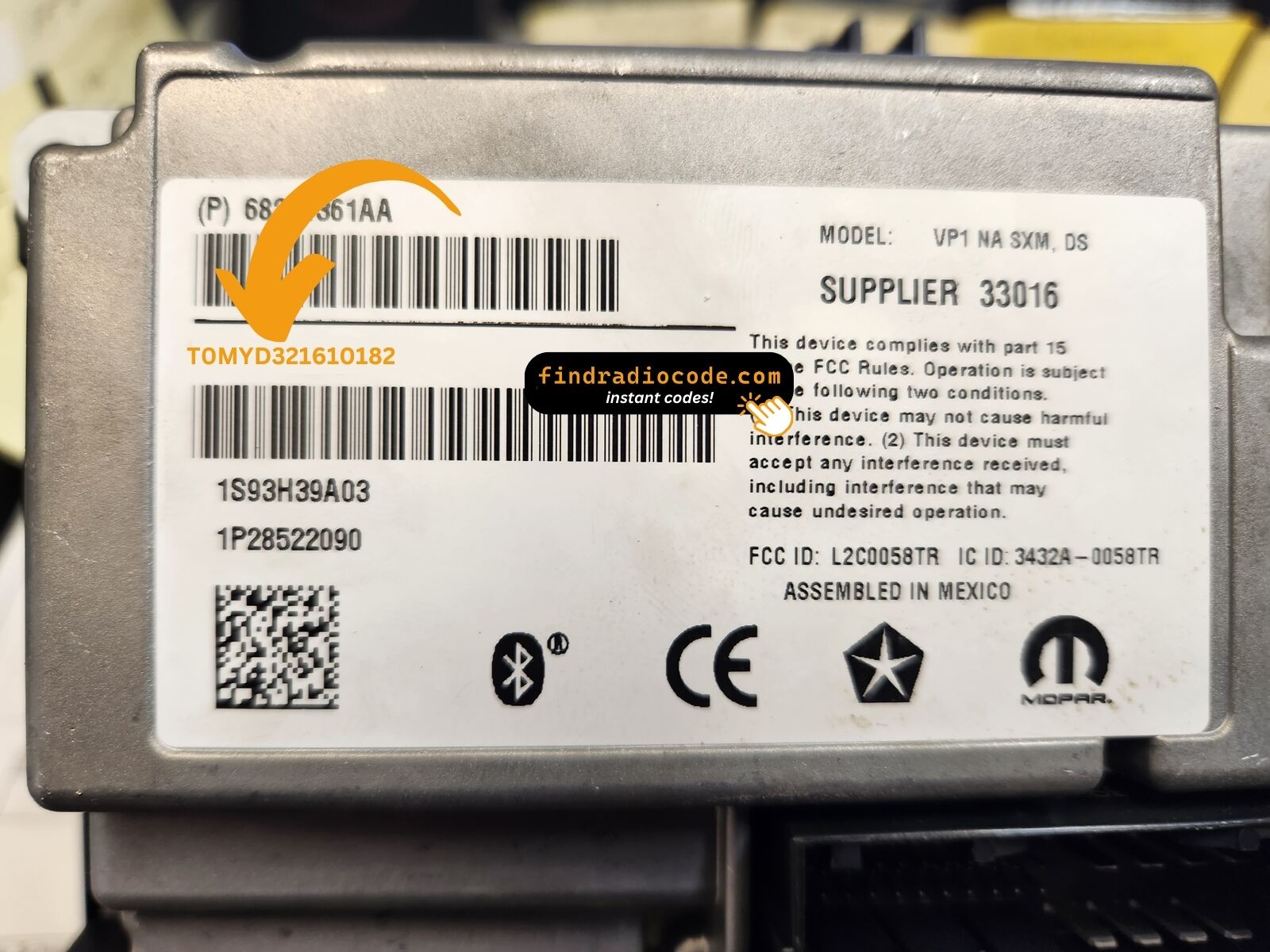 Delphi Delphi Uconnect 3 Rj1 Vp1 Na Ds anti theft unlock using serial number